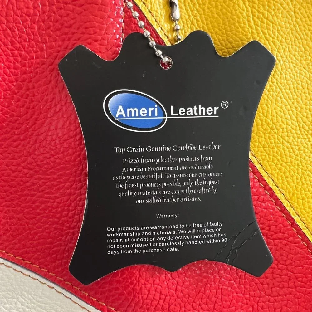 NWT AmeriLeather Thea Leather Tote Bag Boho Colorful Purse Studs Brass P… - Picture 13 of 14